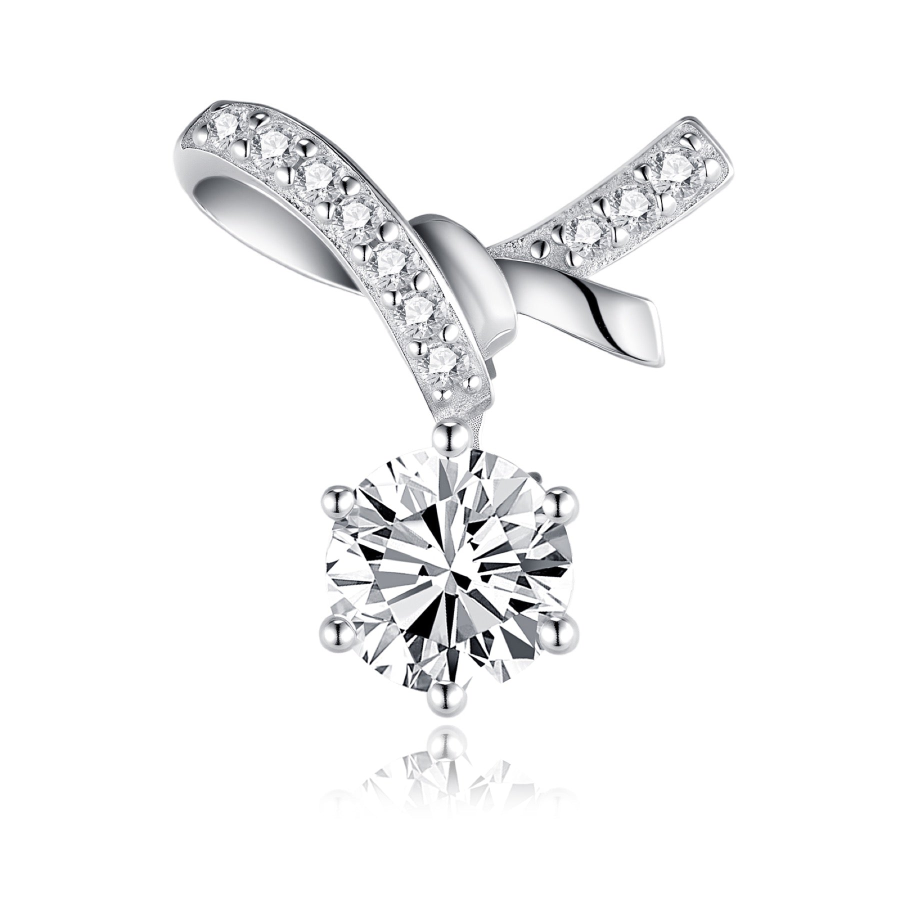 Twistlet Moissanite Drop Stud Earrings in Sterling Silver