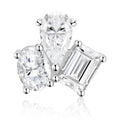 Melange Moissanite Cluster Stud Earrings in Sterling Silver