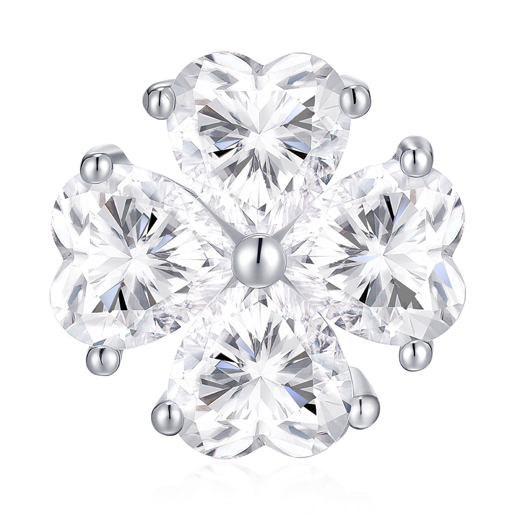 Amoreflor Moissanite Cluster Stud Earrings in Sterling Silver
