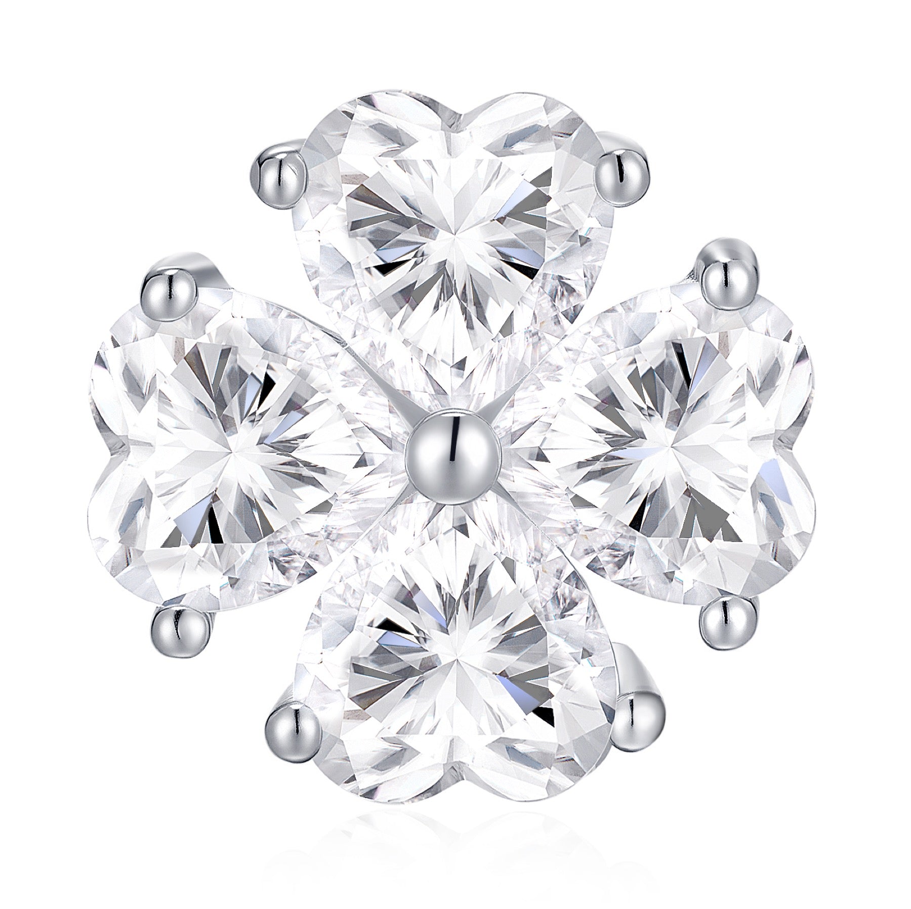 Amoreflor Moissanite Cluster Stud Earrings in Sterling Silver