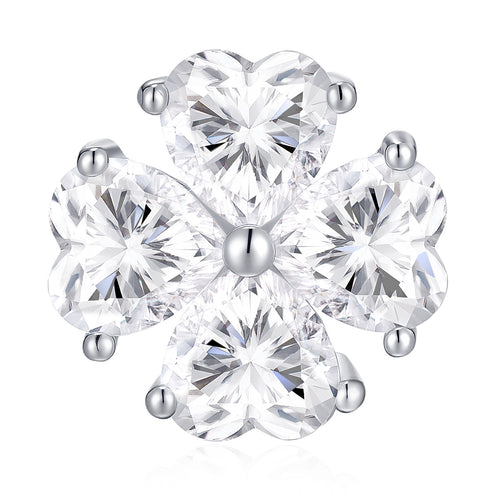 Amoreflor Moissanite Cluster Stud Earrings in Sterling Silver