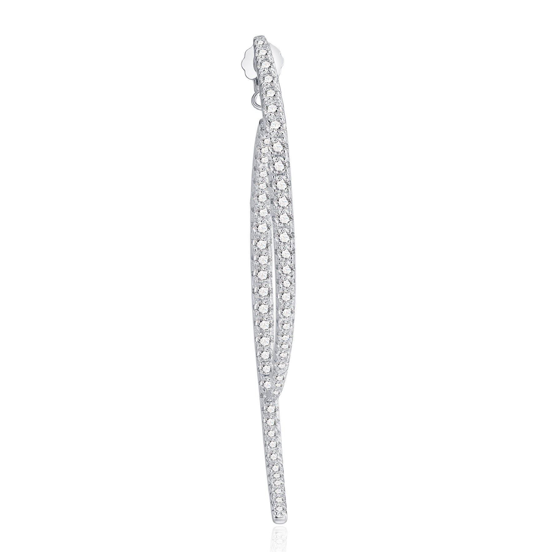 Falce Moissanite Ear Climber Earrings in Sterling Silver