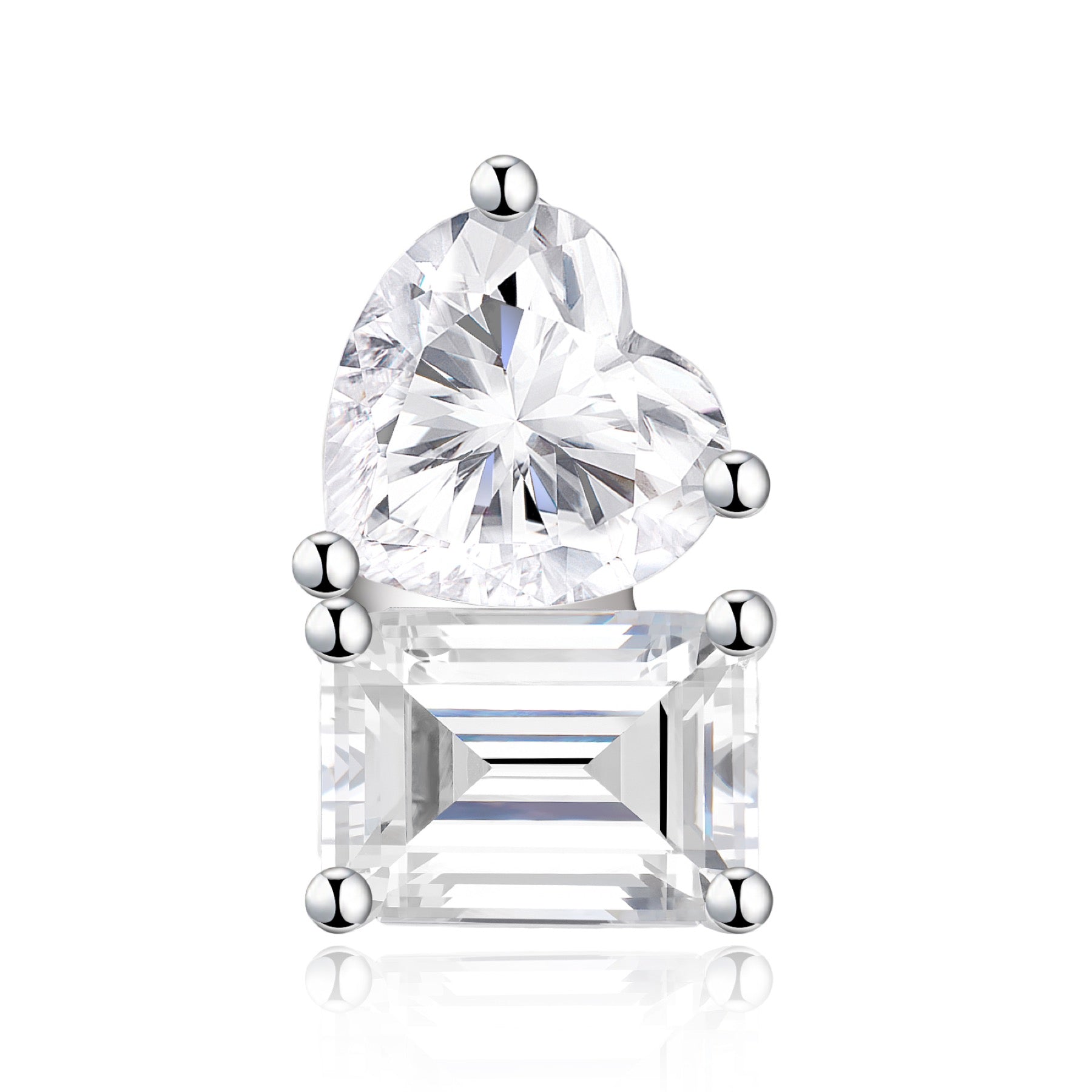Cortese Moissanite Drop Stud Earrings in Sterling Silver