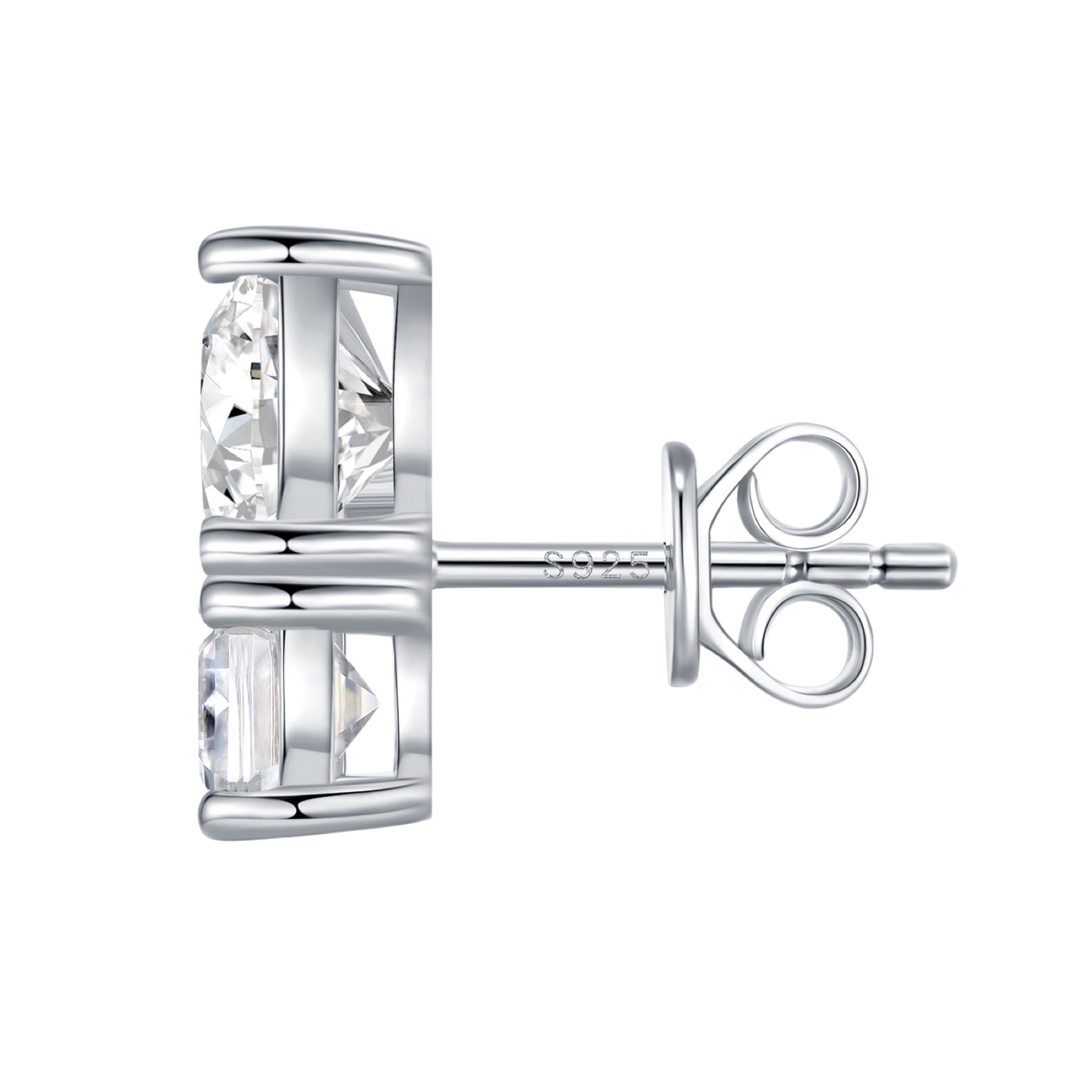 Cortese Moissanite Drop Stud Earrings in Sterling Silver