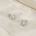 Palazzo Moissanite Halo Stud Earrings in Sterling Silver