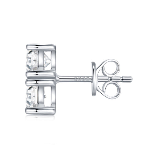 Colonna Moissanite Drop Stud Earrings in Sterling Silver