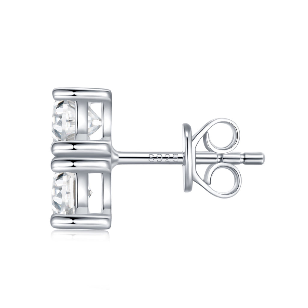 Colonna Moissanite Drop Stud Earrings in Sterling Silver