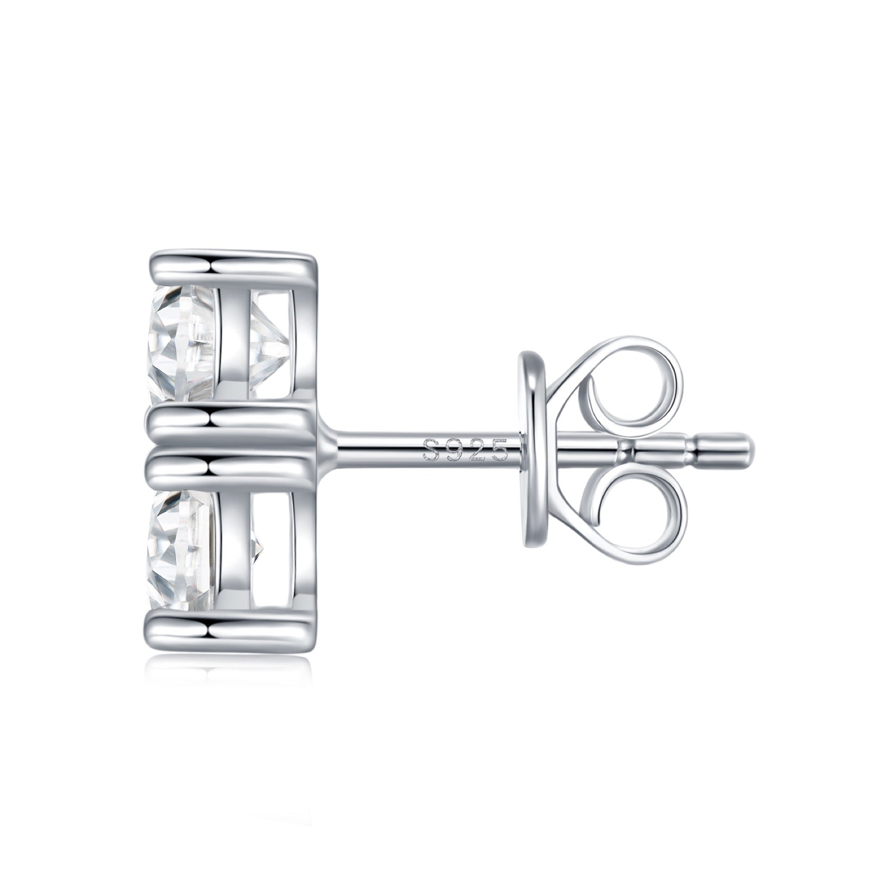 Colonna Moissanite Drop Stud Earrings in Sterling Silver