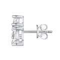 Trecuori Moissanite Cluster Stud Earrings in Sterling Silver