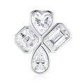 Quadricuore Moissanite Clover Stud Earrings in Sterling Silver