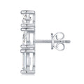 Colonnina Moissanite Drop Stud Earrings in Sterling Silver