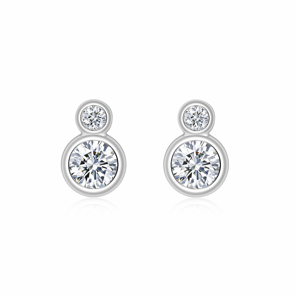 Coppia Moissanite Stud Earrings in Sterling Silver