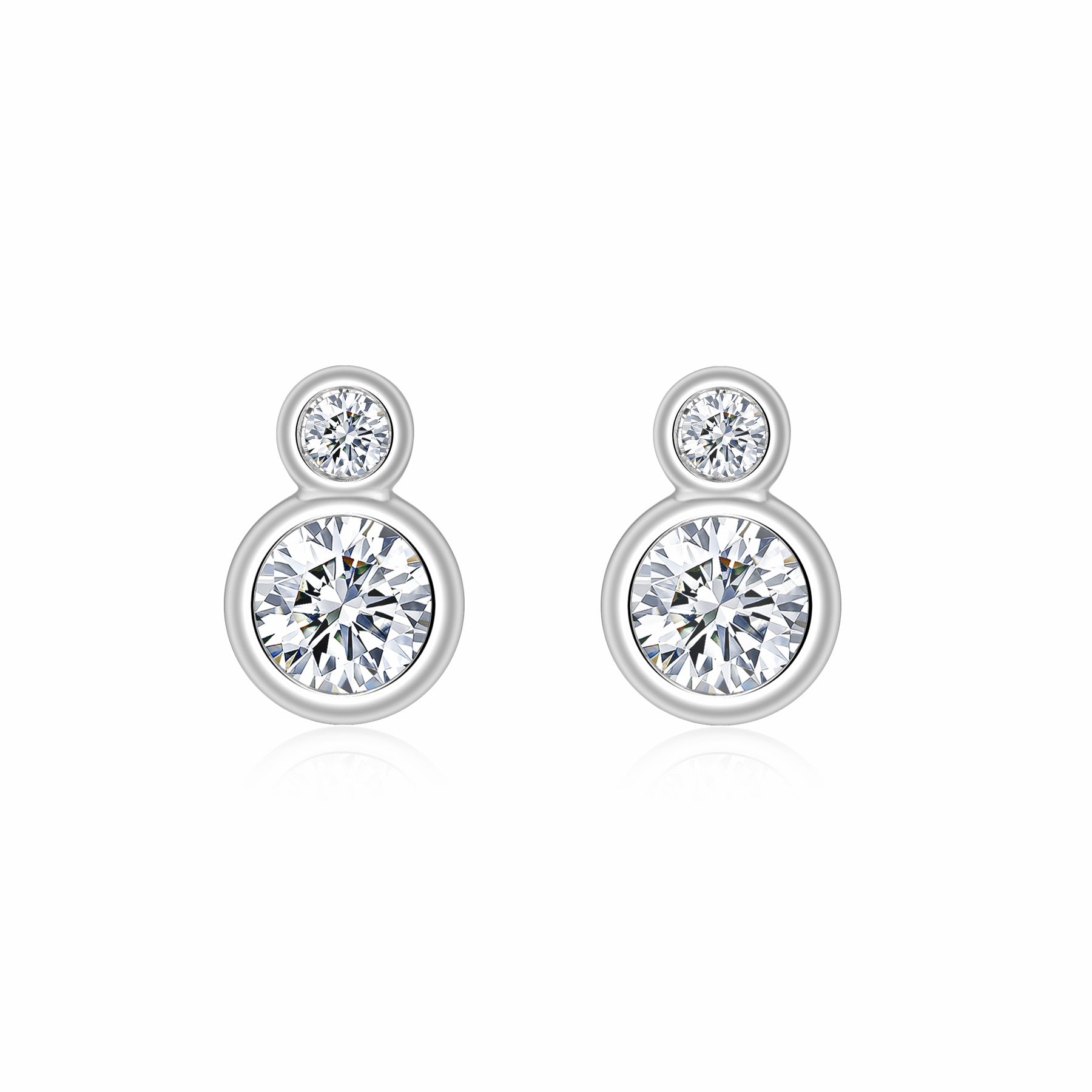 Coppia Moissanite Stud Earrings in Sterling Silver
