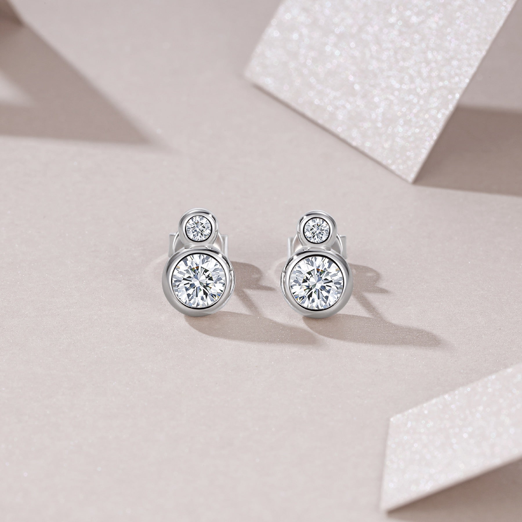 Coppia Moissanite Stud Earrings in Sterling Silver