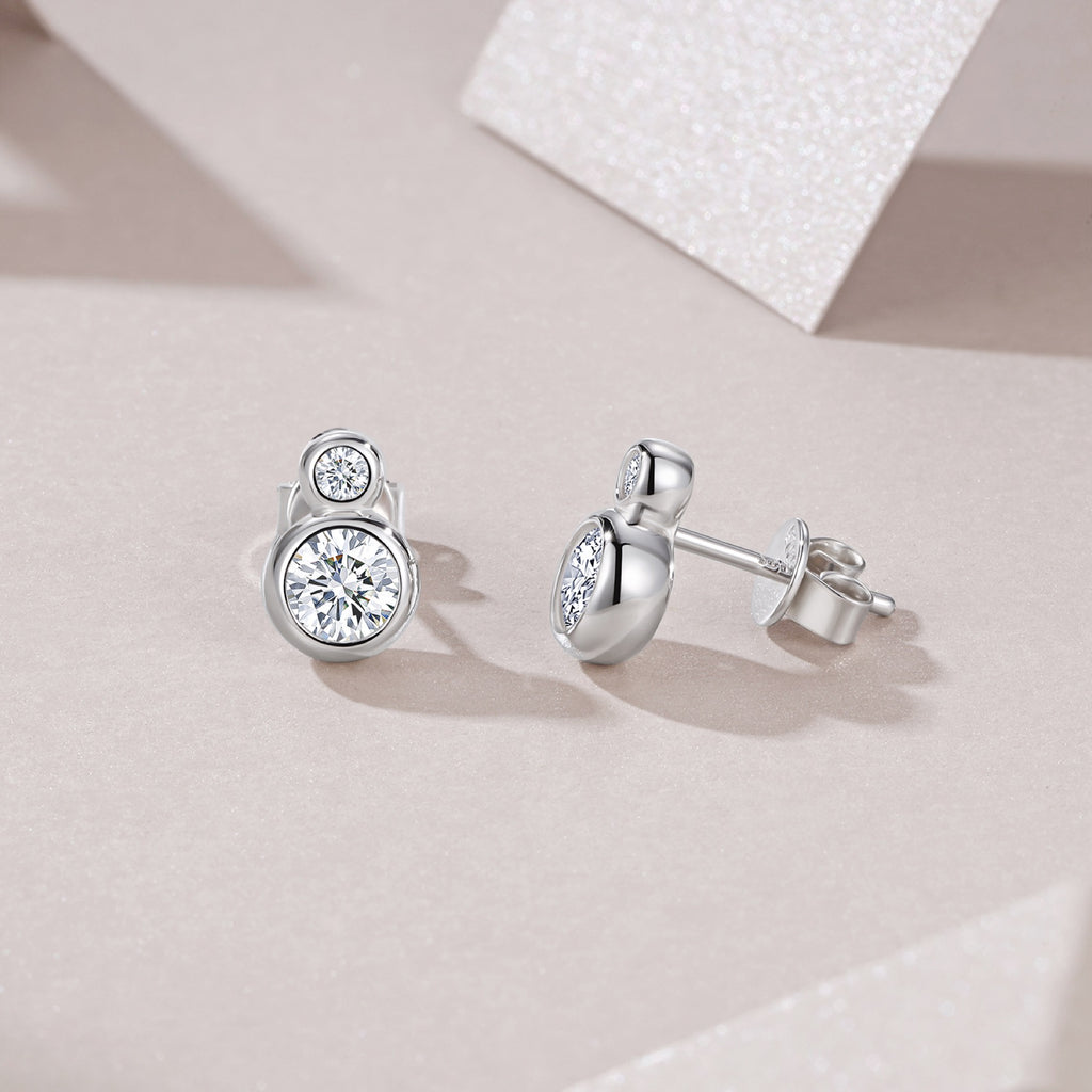 Coppia Moissanite Stud Earrings in Sterling Silver