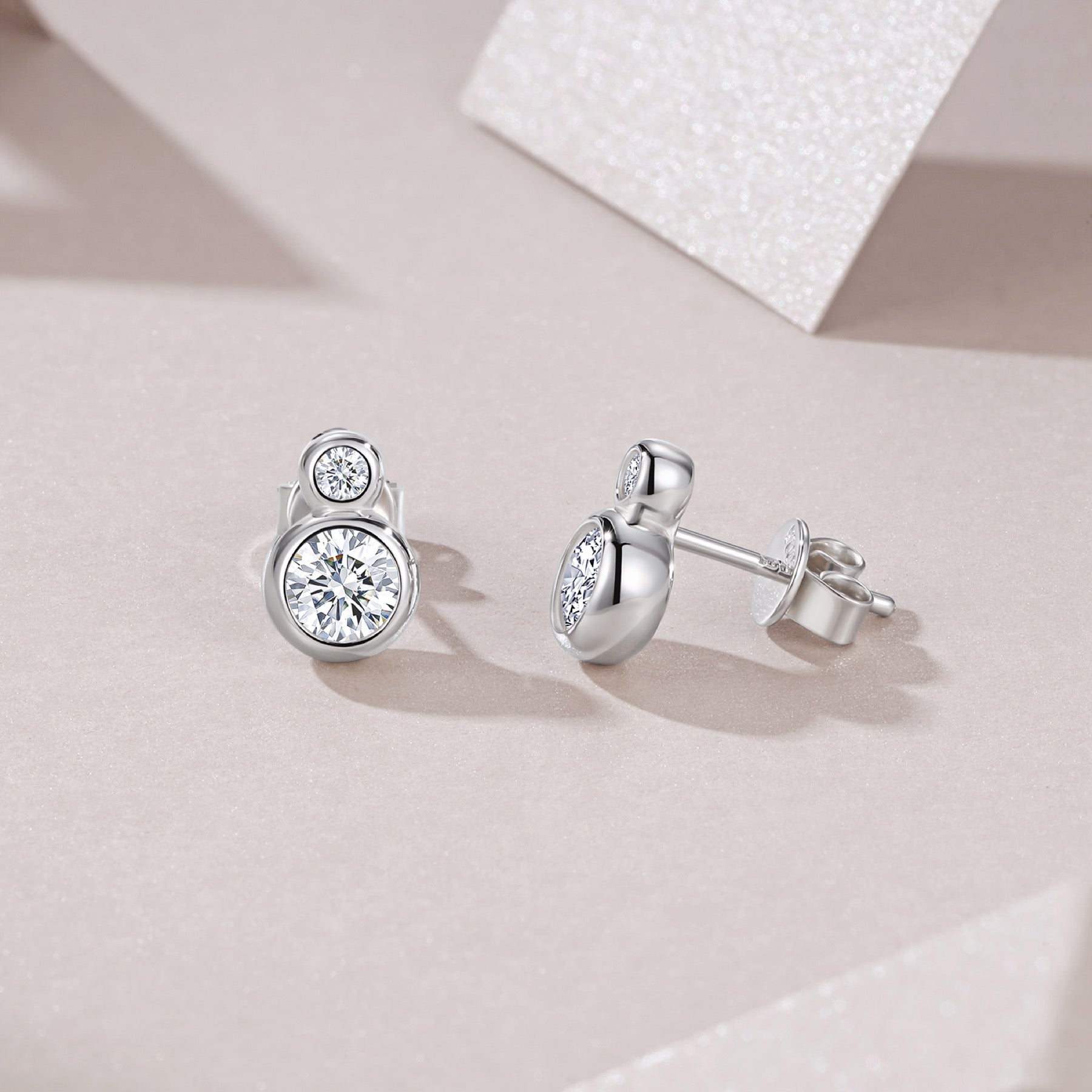 Coppia Moissanite Stud Earrings in Sterling Silver