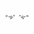 Ascesa Moissanite Climber Stud Earrings in Sterling Silver
