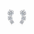 Arcata Moissanite Climber Stud Earrings in Sterling Silver