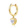 Cuorino Heart-Cut Moissanite Drop Huggie Hoop Earrings in Gold-Tone Sterling Silver