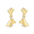 Cravatta Moissanite Bow Stud Earrings in Gold-Tone Sterling Silver