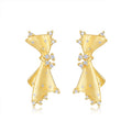 Nodo Moissanite Bow Stud Earrings in Gold-Tone Sterling Silver