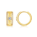 Inciso Moissanite Huggie Hoop Earrings in Gold-Tone Sterling Silver