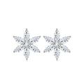 Fiocconeve Moissanite Flower Stud Earrings in Sterling Silver