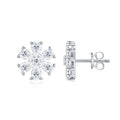 Margherita Moissanite Flower Stud Earrings in Sterling Silver