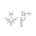 Astrale Moissanite Jacket Stud Earrings in Sterling Silver