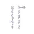 Filare Moissanite Climber Stud Earrings in Sterling Silver