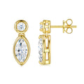 Lancia Marquise-Cut Moissanite Drop Huggie Hoop Earrings in Gold-Tone Sterling Silver