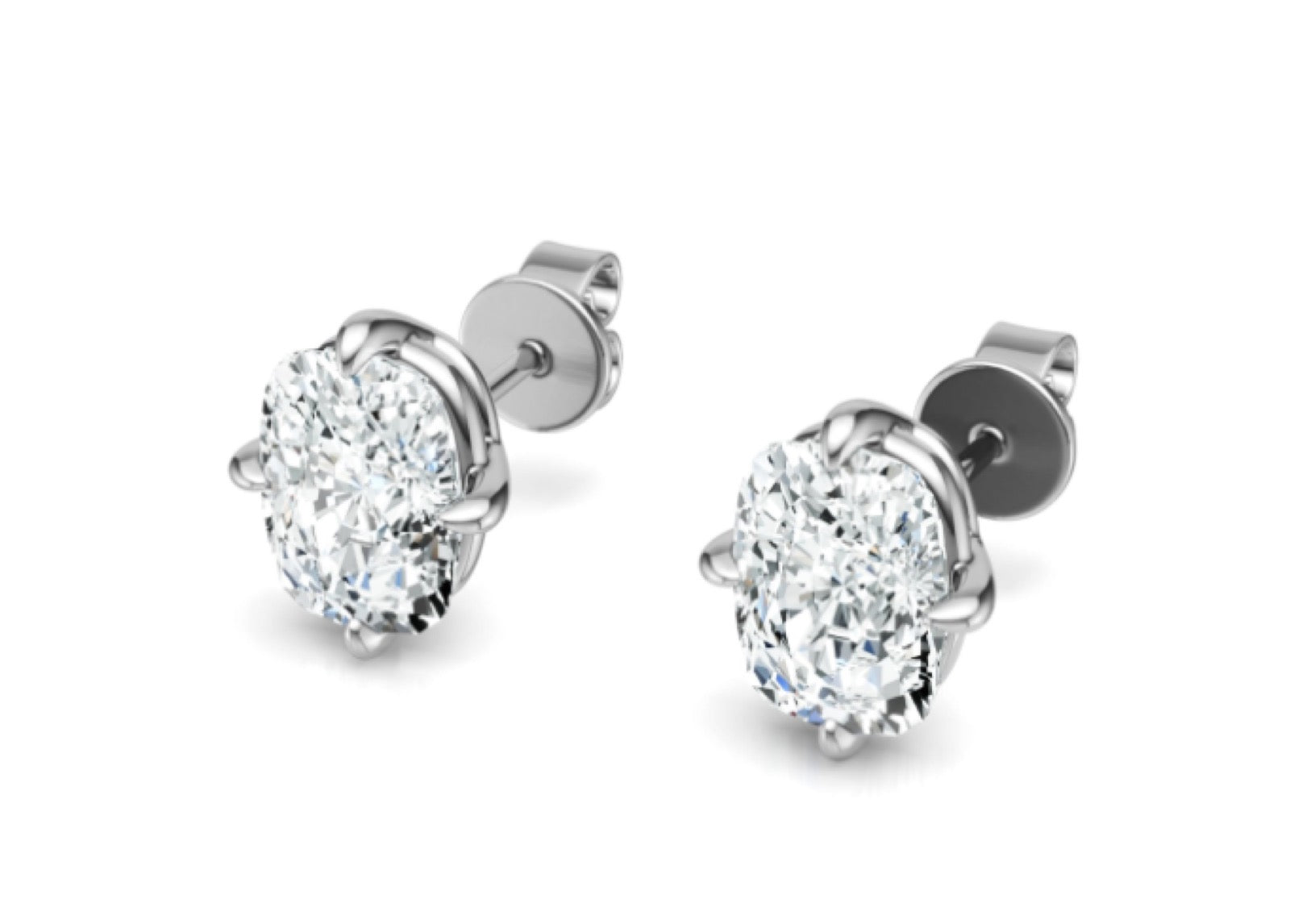 Cuscino Moissanite Stud Earrings in Sterling Silver