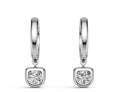 Sospeso Moissanite Drop Huggie Hoop Earrings in Sterling Silver