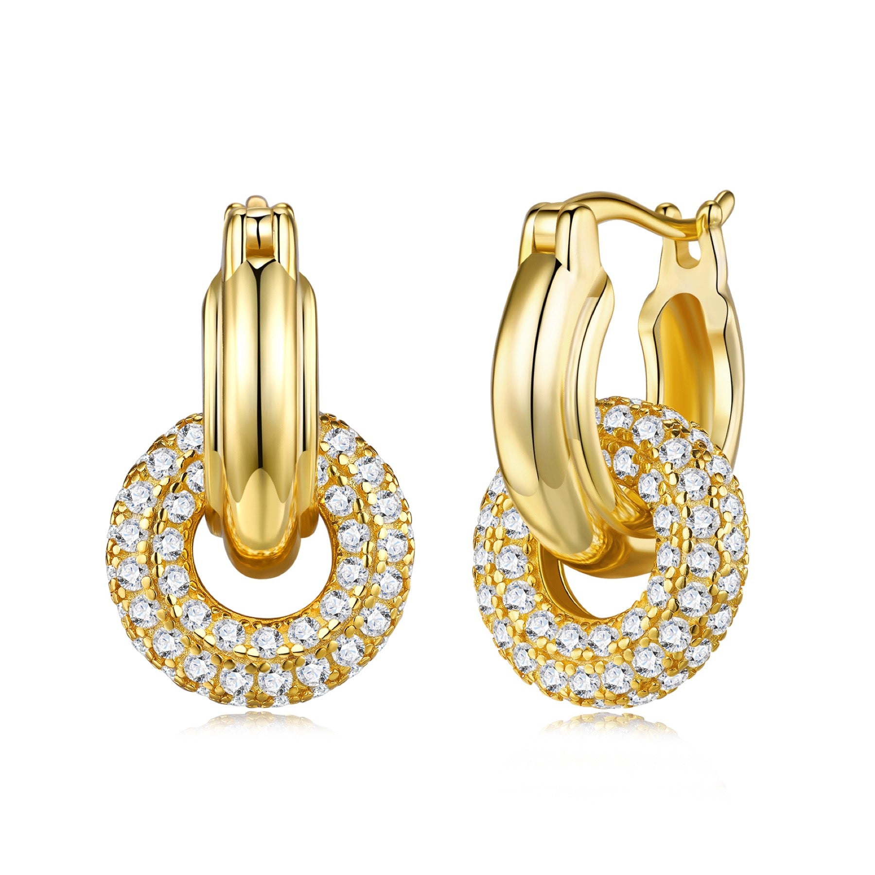 Anelli Moissanite Huggie Hoop Earrings in Sterling Silver