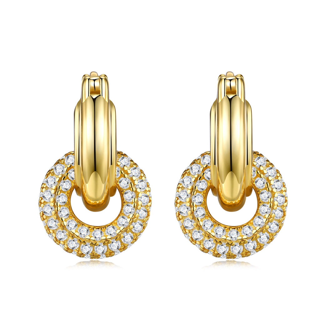 Anelli Moissanite Huggie Hoop Earrings in Sterling Silver
