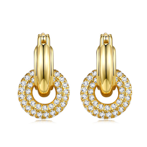 Anelli Moissanite Huggie Hoop Earrings in Sterling Silver