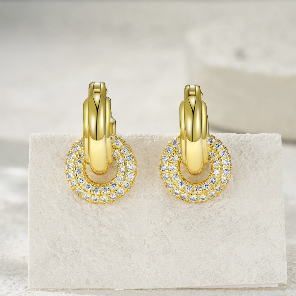 Anelli Moissanite Huggie Hoop Earrings in Sterling Silver
