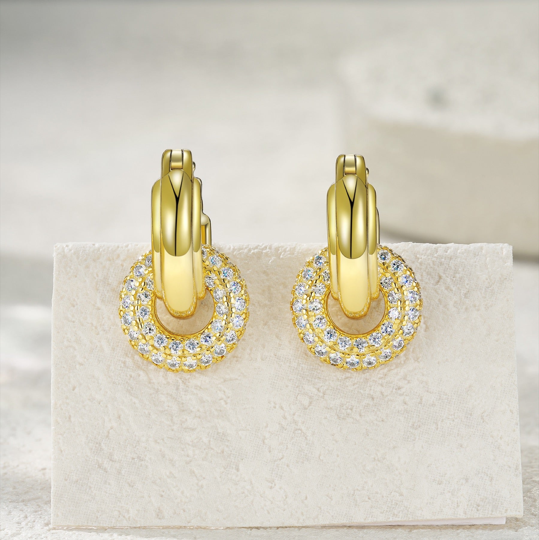 Anelli Moissanite Huggie Hoop Earrings in Sterling Silver