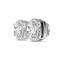 Duetta 3 Carat Moissanite Halo Stud Earrings in Sterling Silver
