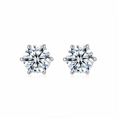 Cesto 3 Carat Moissanite Stud Earrings in Sterling Silver