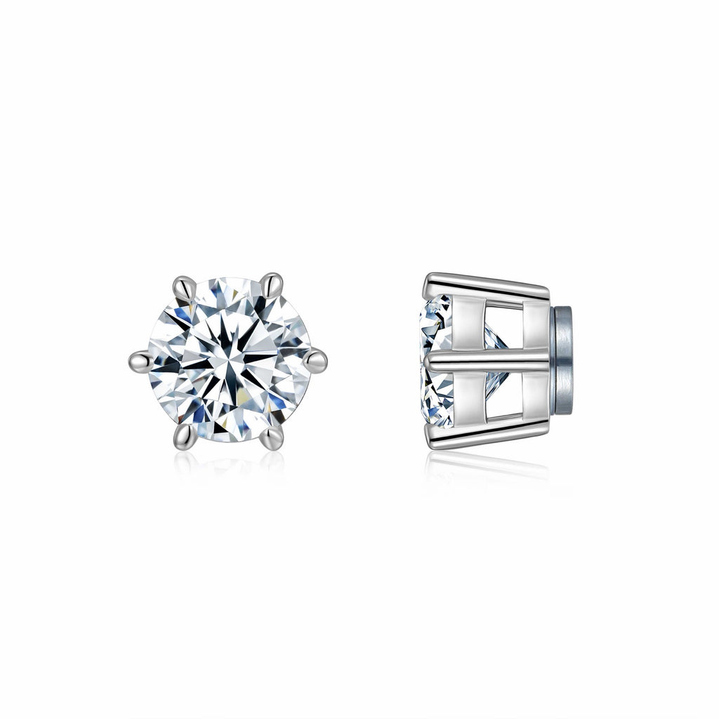 Cesto 3 Carat Moissanite Stud Earrings in Sterling Silver