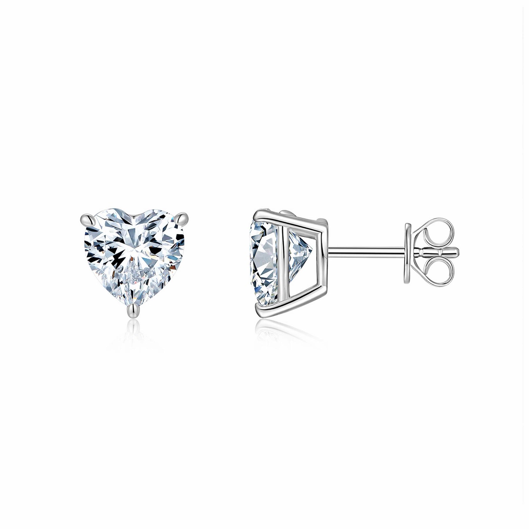 Doppio Moissanite Stud Earrings in Sterling Silver
