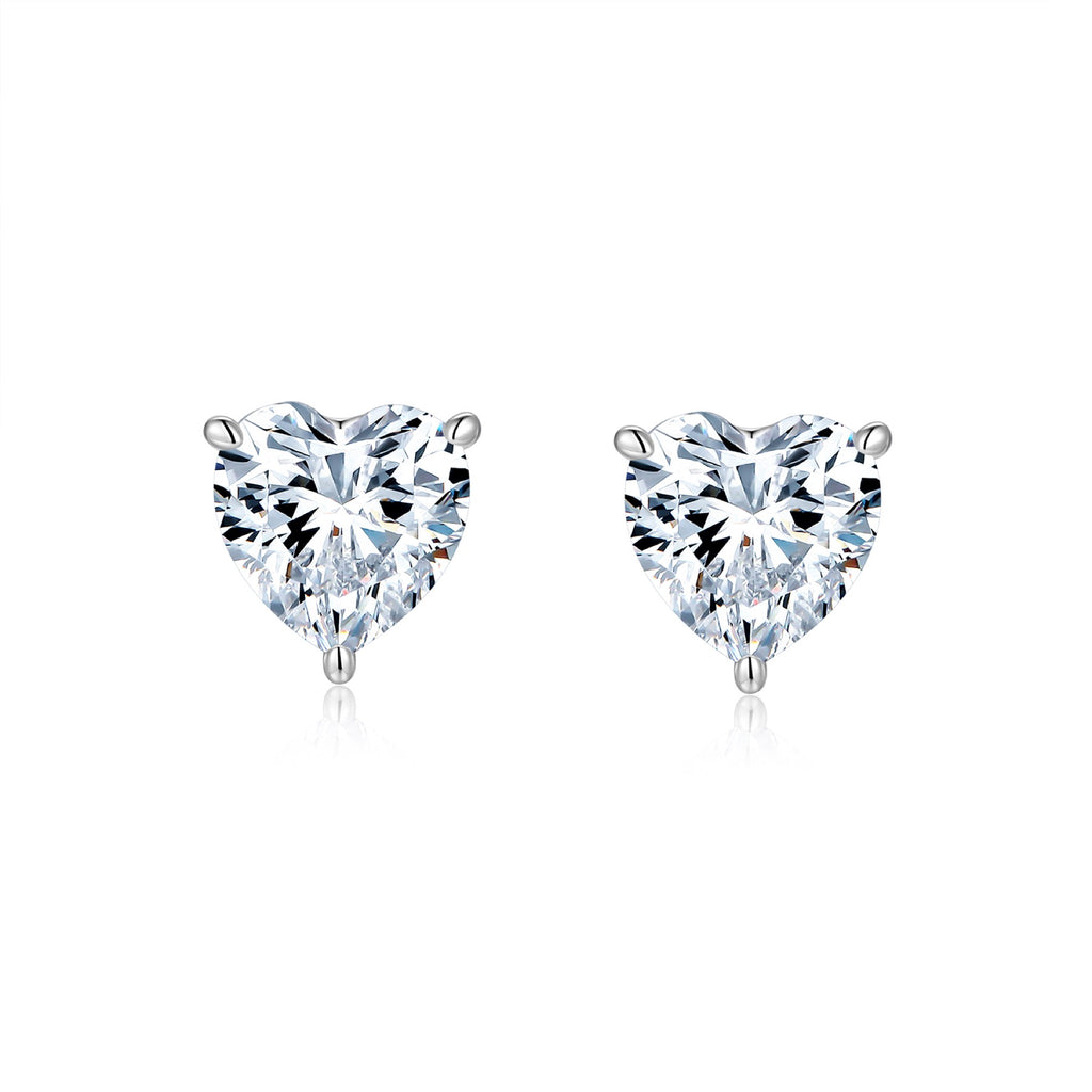 Doppio Moissanite Stud Earrings in Sterling Silver
