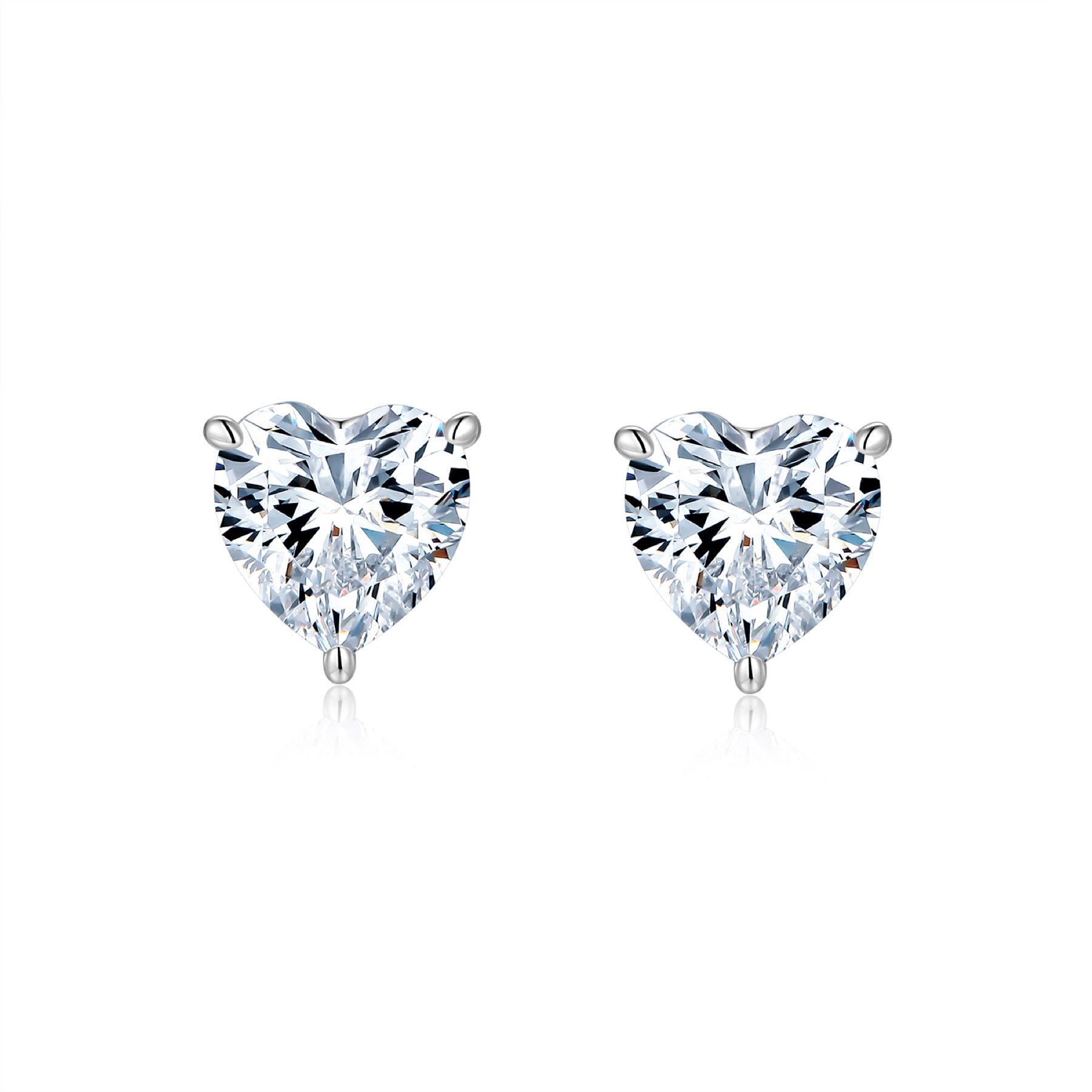 Doppio Moissanite Stud Earrings in Sterling Silver