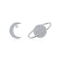 Pianeta Moissanite Stud Earrings in Sterling Silver