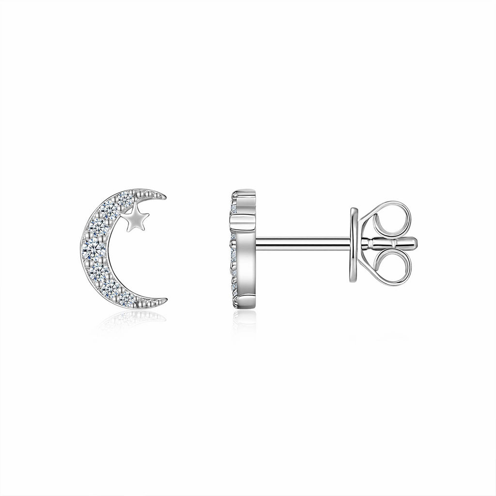 Pianeta Moissanite Stud Earrings in Sterling Silver