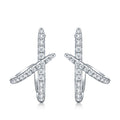Chiasmo Moissanite Ear Cuff Earrings in Sterling Silver