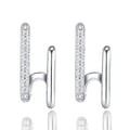 Spigolo Moissanite Ear Cuff Earrings in Sterling Silver