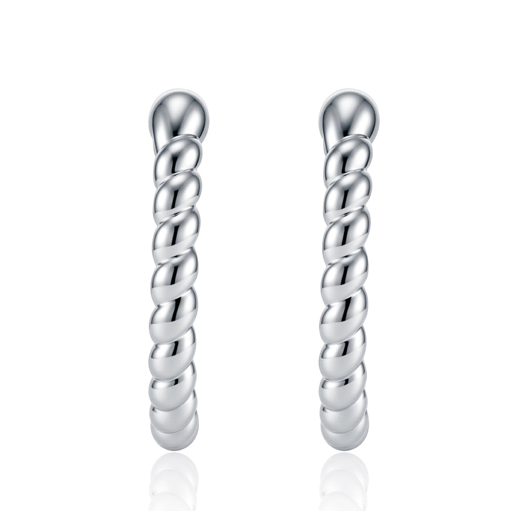 Fune Moissanite Ear Cuff Earrings in Sterling Silver