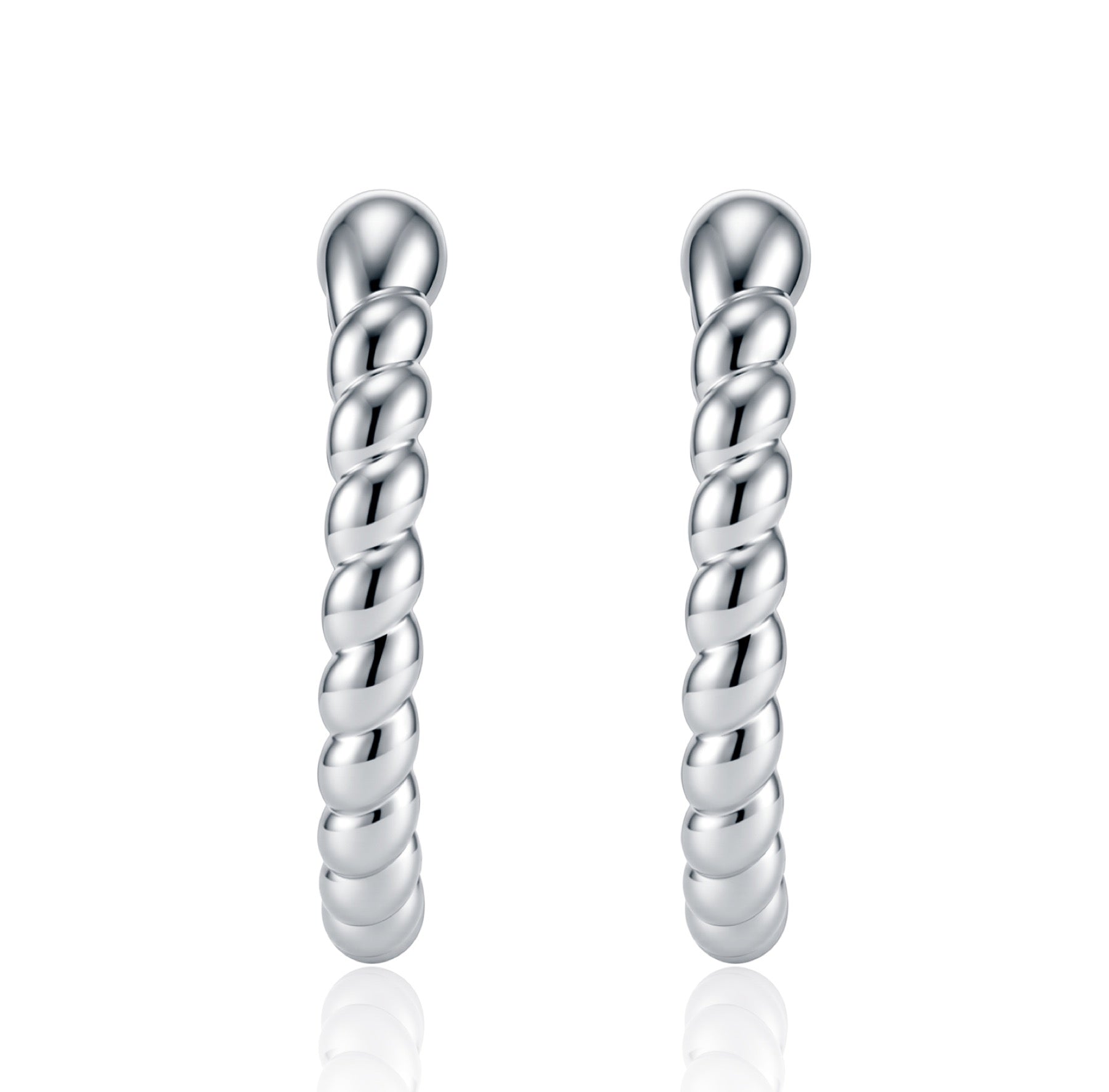 Fune Moissanite Ear Cuff Earrings in Sterling Silver